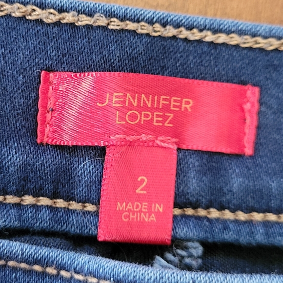 Dark Distressed Jeggings Super Skinny Pull On Jeans Zip Pockets Jennifer Lopez 2 - Picture 5 of 5